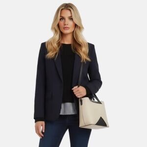 Authentic Dolce Gabbana black cropped cotton button blazer jacket size 42 w/COA